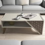 Hanah Home Beril - Mesa de centro Crema con diseño de damasco